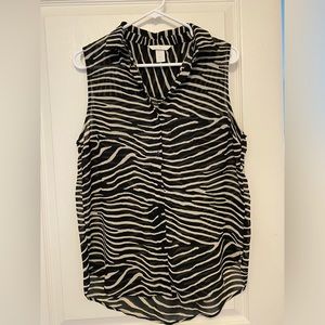 Button up top zebra print